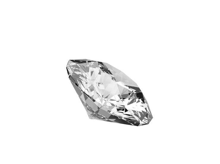 PSD un diamant brillant placé sur un fond transparent