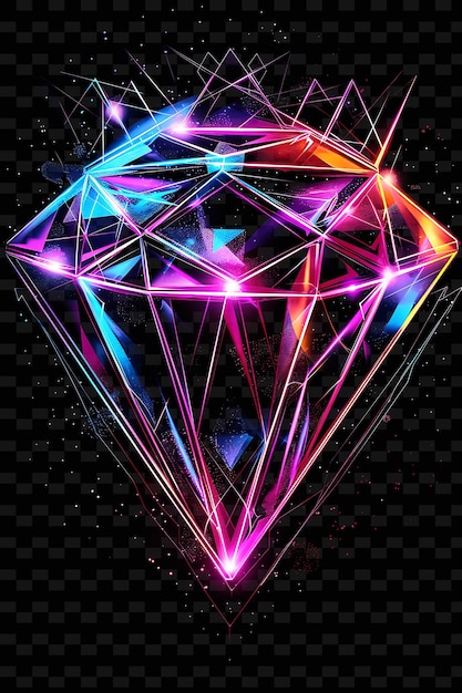 PSD un diamant coloré avec le mot brillant dans le noir