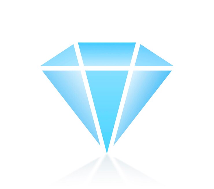 PSD diamant-logo blaues diamant-symbol durchsichtiger hintergrund