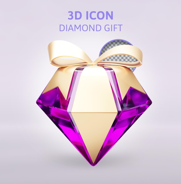 PSD diamant-schmuck-stein-geschenk 3d-rendering-illustration