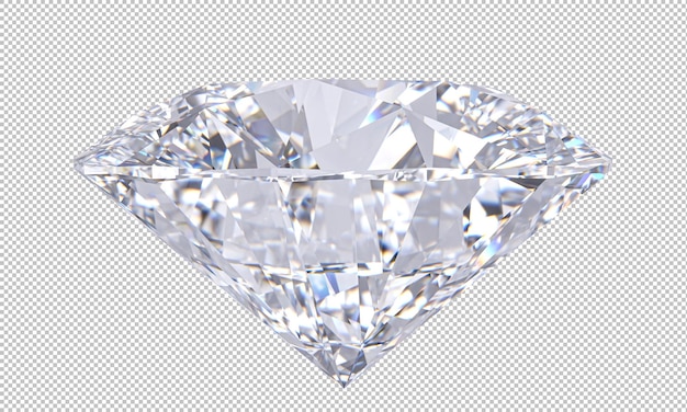 un diamante brillante sobre un fondo transparente en 3D