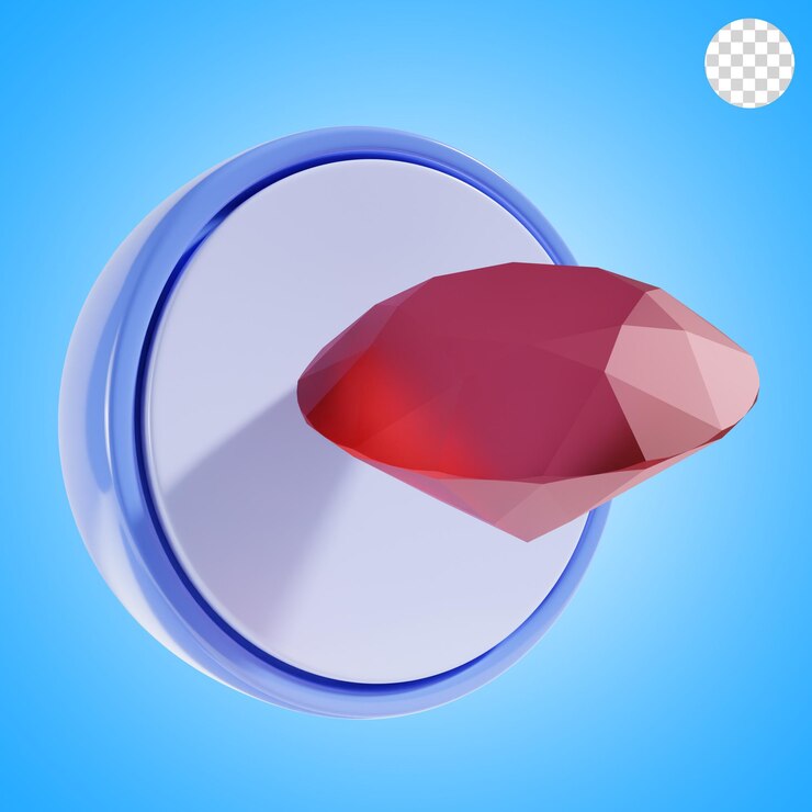PSD diamante con fondo redondo icono 3d