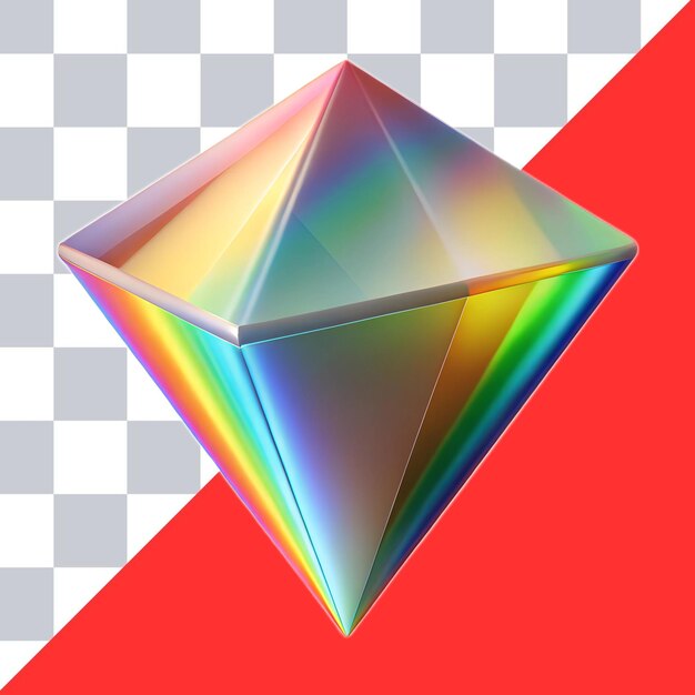 Este diamante geométrico irisado brilla con los colores del arco iris