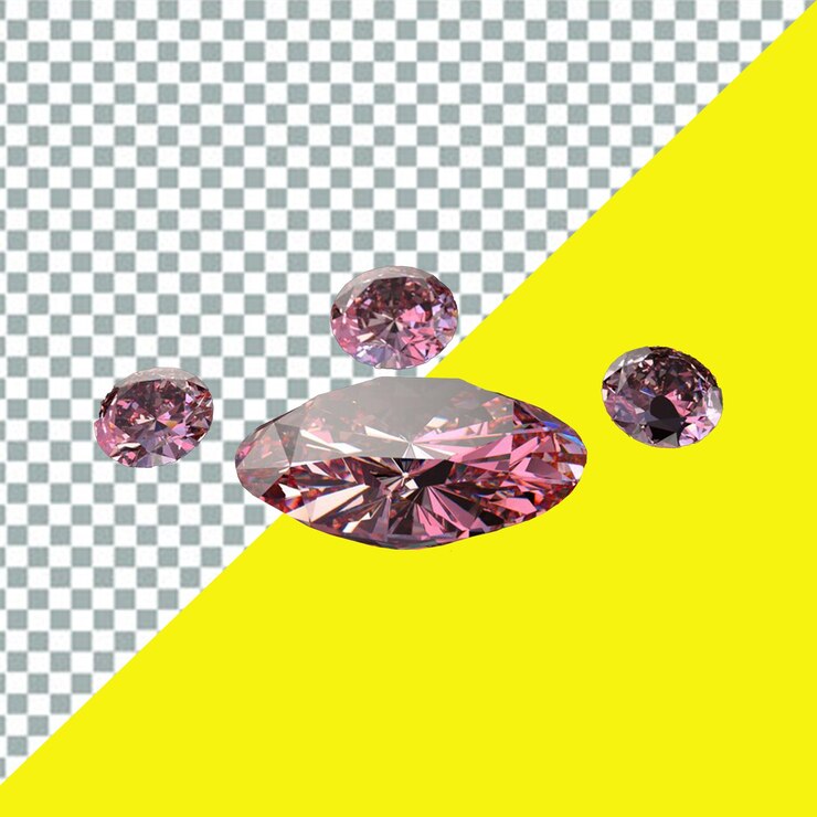El diamante psd se muestra en el centro de un fondo transparente amarillo