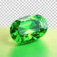 PSD un diamante verde con un diamante verde sobre un fondo blanco