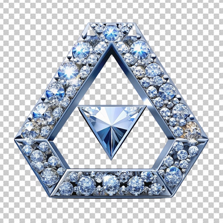 PSD diamantensymbol auf durchsichtigem hintergrund