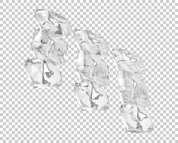 Diamantes en la ilustración de renderizado 3d de fondo transparente