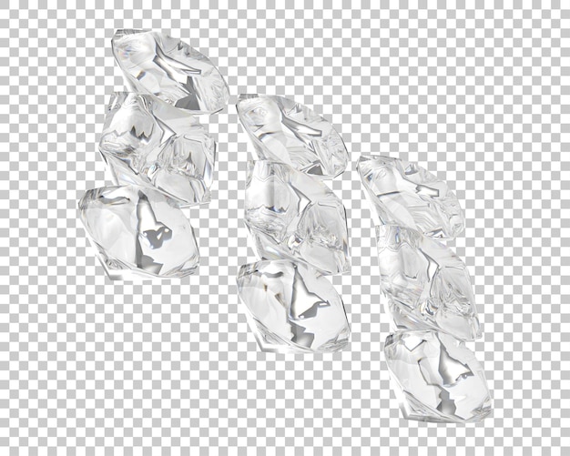 PSD diamantes en la ilustración de renderizado 3d de fondo transparente