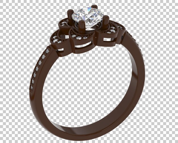 Diamantring auf transparentem Hintergrund 3D-Darstellung