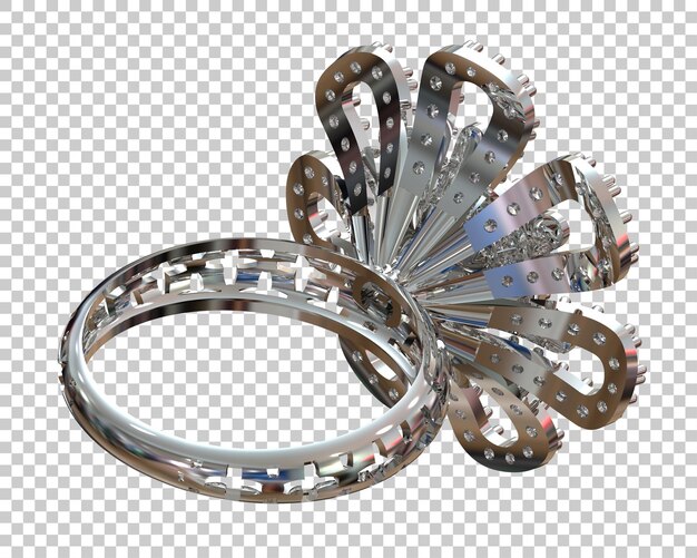 Diamantring auf transparentem Hintergrund 3D-Darstellung