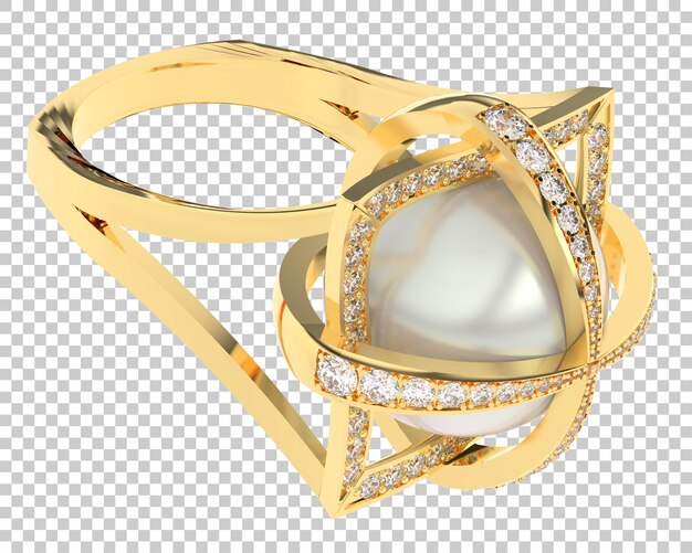 Diamantring auf transparentem Hintergrund 3D-Darstellung