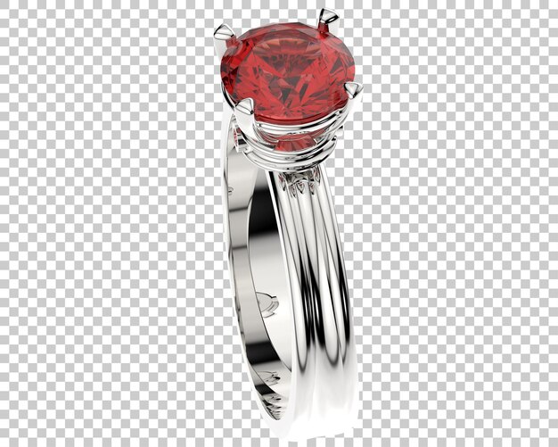 Diamantring auf transparentem Hintergrund 3D-Darstellung