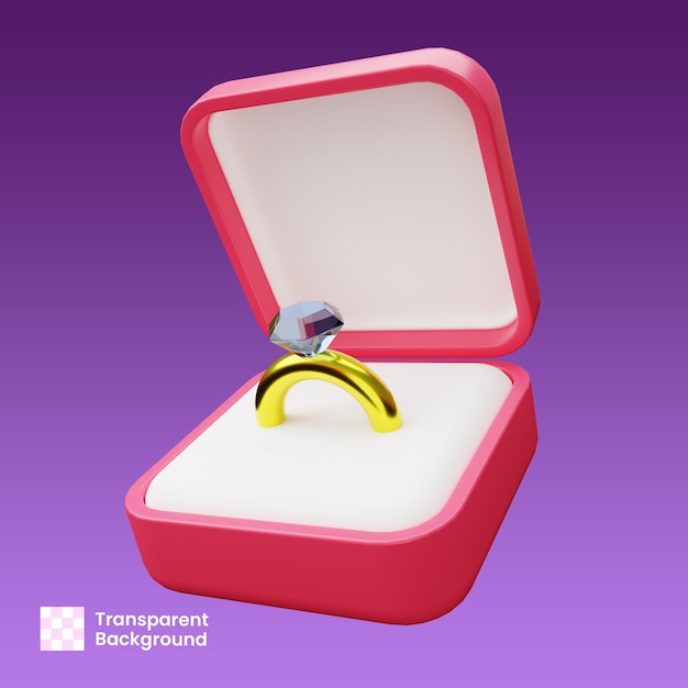 Diamantverlobungsring 3D-Render