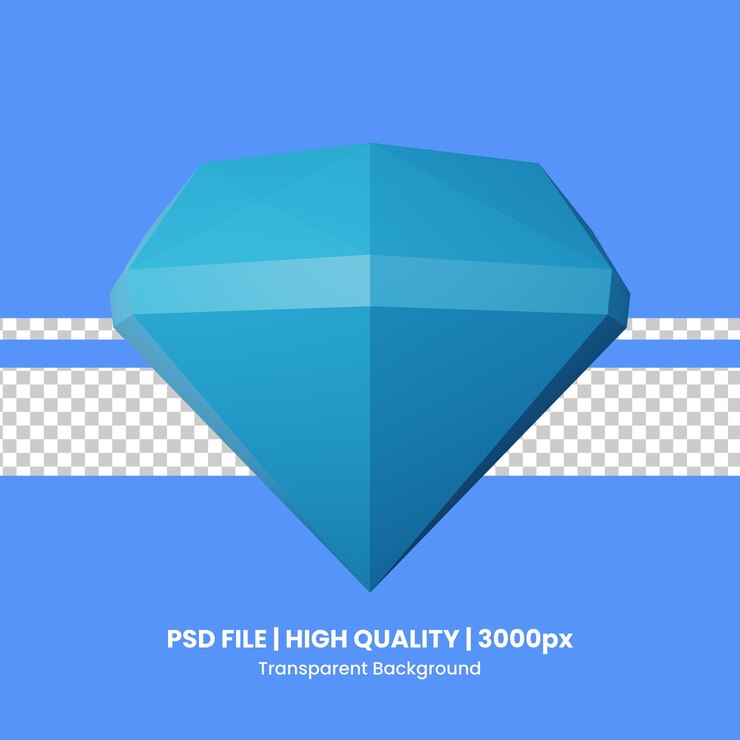 PSD diamond 3d icon illustration