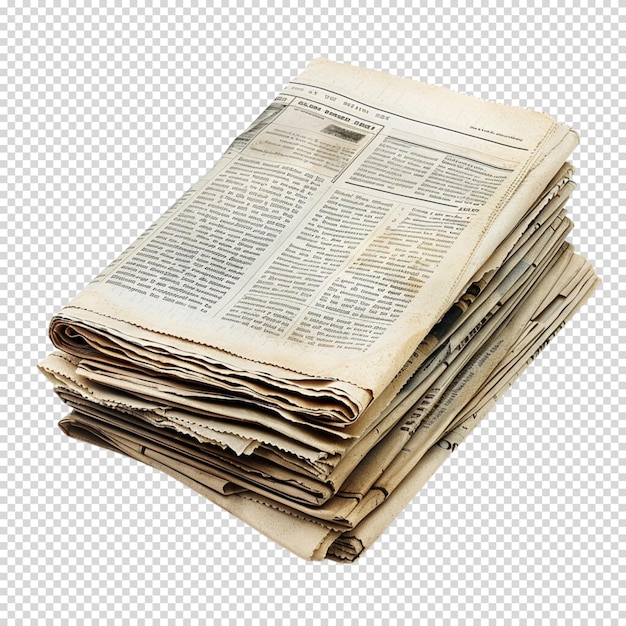 Diario aislado en fondo transparente para el periódico francés del día de la prensa