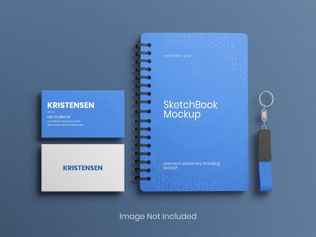 Diario con mockup di biglietti da visita