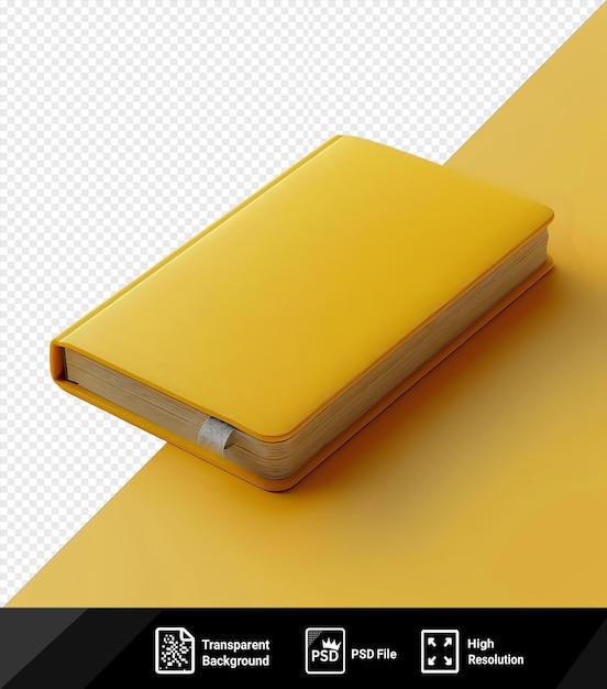 PSD diario de papel vacío en un fondo amarillo png