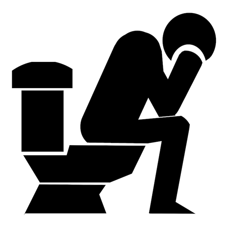 PSD diarrhea icon stomach ache person with diarrhea