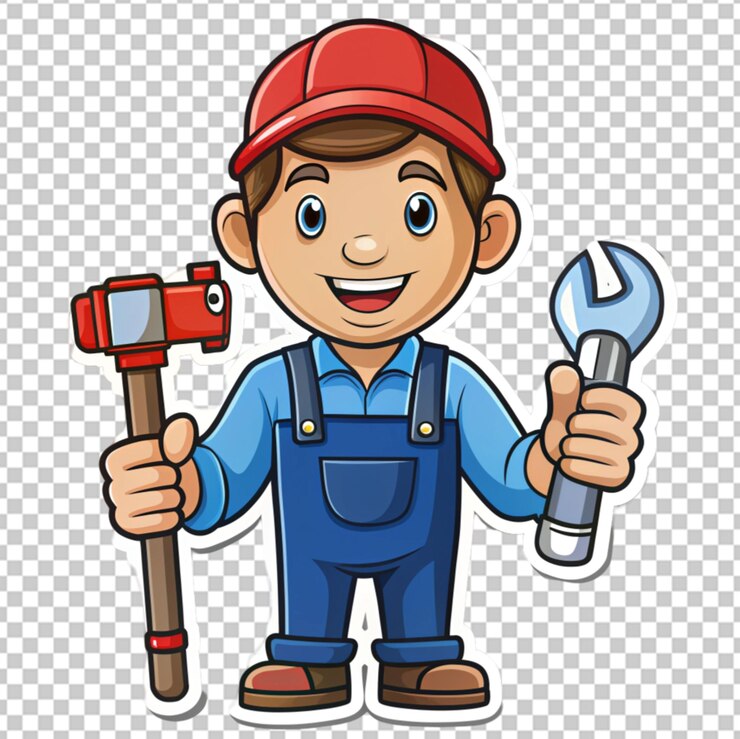 PSD dibujado a mano por un trabajador manual png