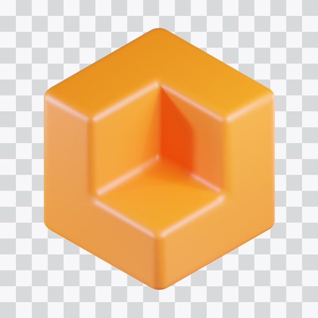 Dibujar cubo icono 3d