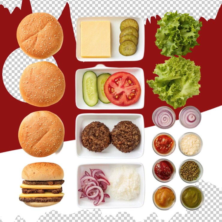PSD el dibujo animado de la hamburguesa de queso aislado
