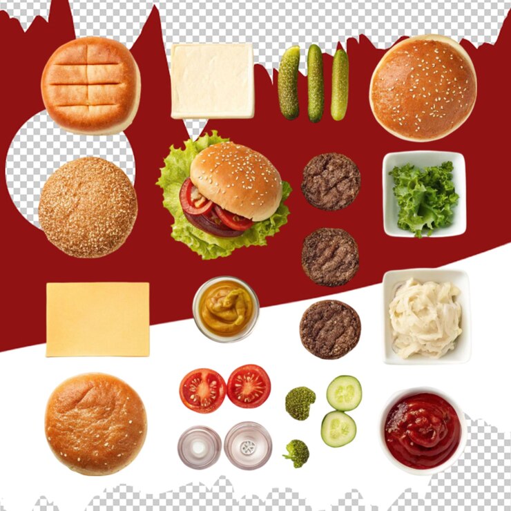 PSD el dibujo animado de la hamburguesa de queso aislado