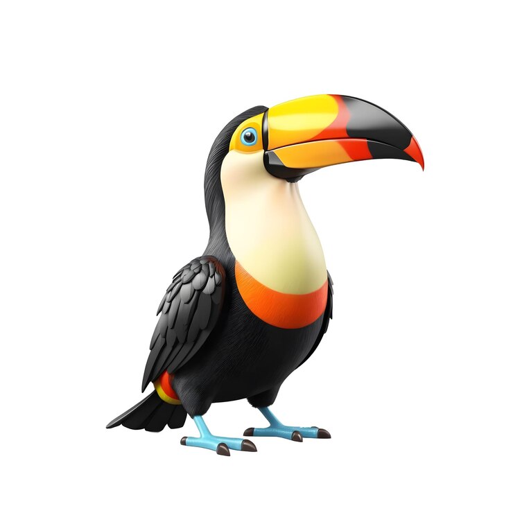 PSD el dibujo animado toucan 3d render