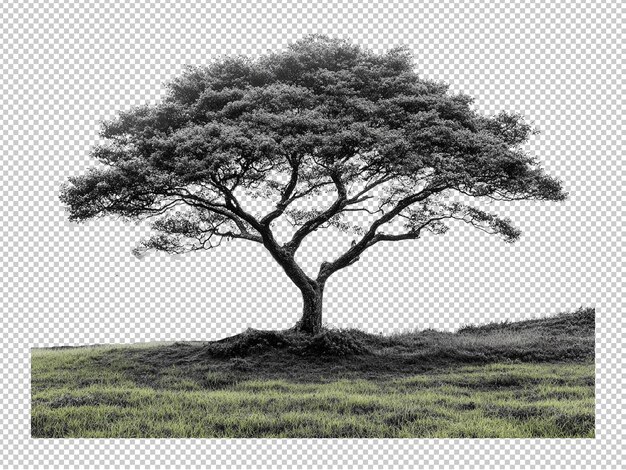 un dibujo de un árbol con un árbol en él