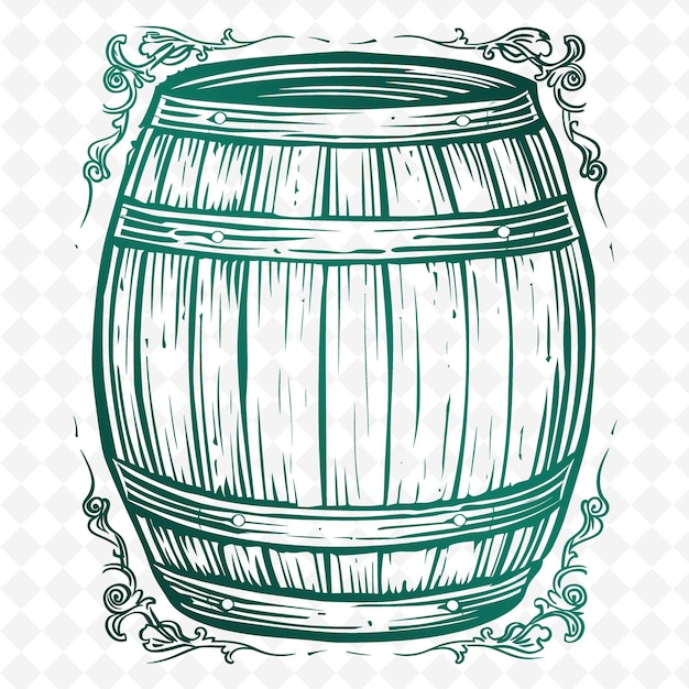 Un dibujo de un barril que dice barril en él