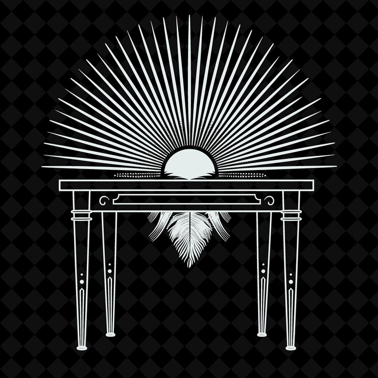 PSD un dibujo en blanco y negro de un diseño de sol y sol