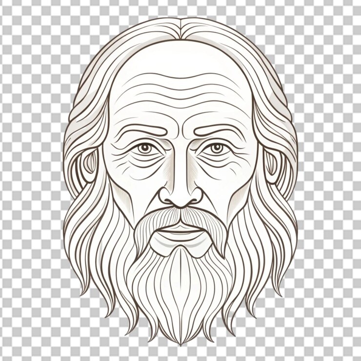 PSD un dibujo en blanco y negro de un hombre