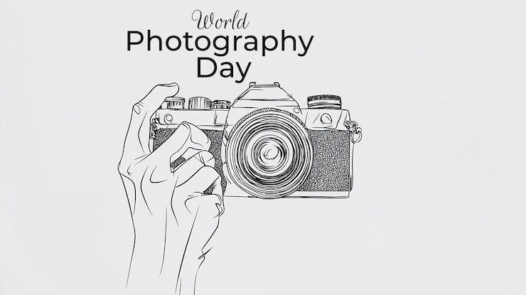 PSD un dibujo de una cámara con una imagen de una foto tomada por nikon photography