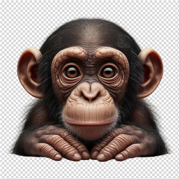 PSD un dibujo de un chimpancé con una imagen de un mono en él