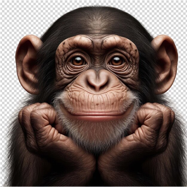 PSD un dibujo de un chimpancé con una sonrisa en la cara