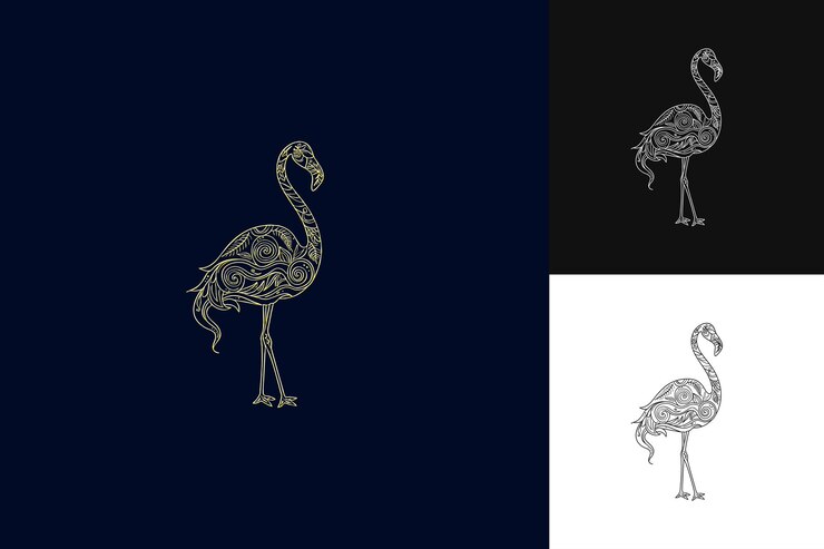 PSD un dibujo de un cisne y un árbol con un dibujado de un cisne
