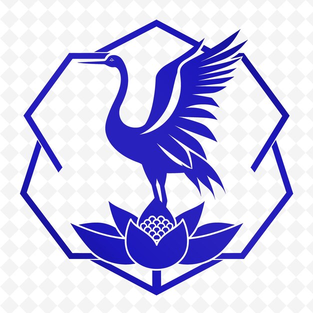 PSD un dibujo de un cisne con una cinta azul a su alrededor