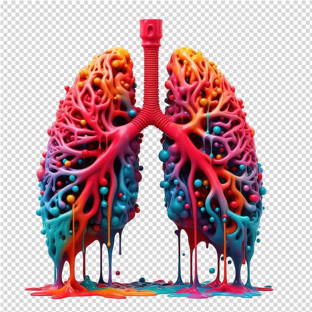 Un dibujo de un corazón humano con la palabra pulmones en él