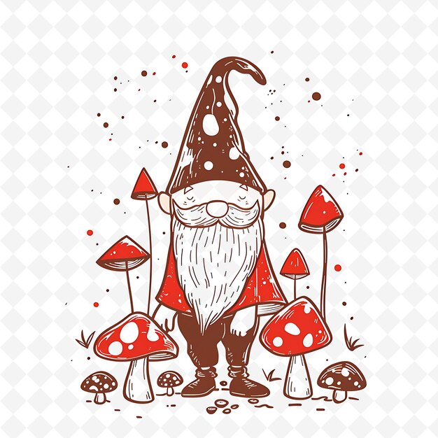 un dibujo de dibujos animados de un gnomo con setas y setas