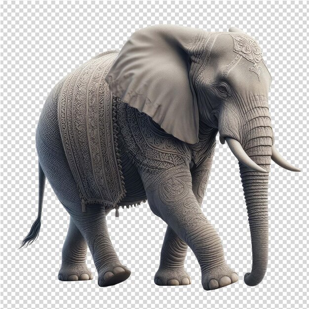 PSD un dibujo de un elefante con un gran colmillo