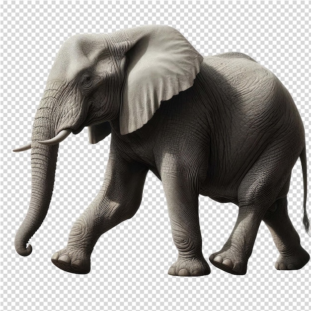 PSD un dibujo de un elefante con un gran colmillo