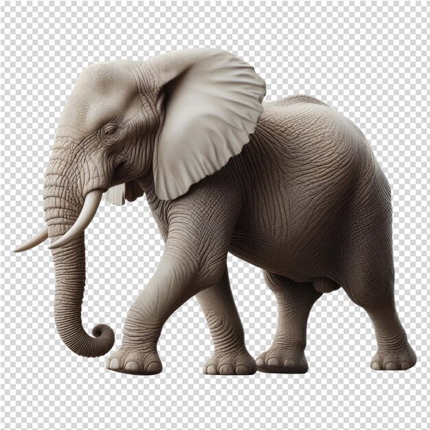 PSD un dibujo de un elefante con una oreja grande