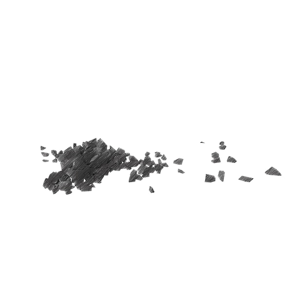 PSD dibujo de fondo transparente aislado de escombros de roca
