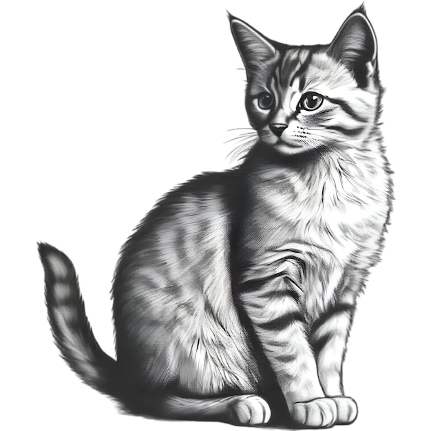 Un dibujo de un gatito lindo dibujo de un gatito en un estilo minimalista