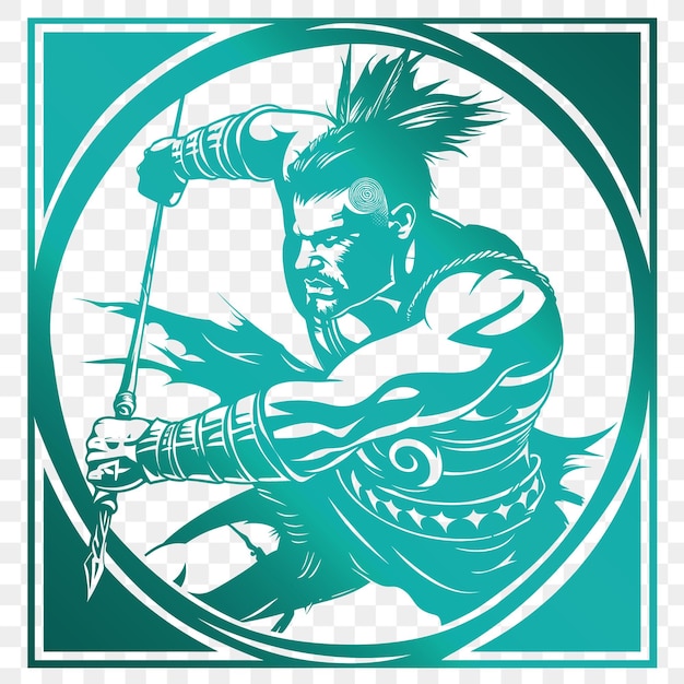 PSD un dibujo de un guerrero con una espada en la mano