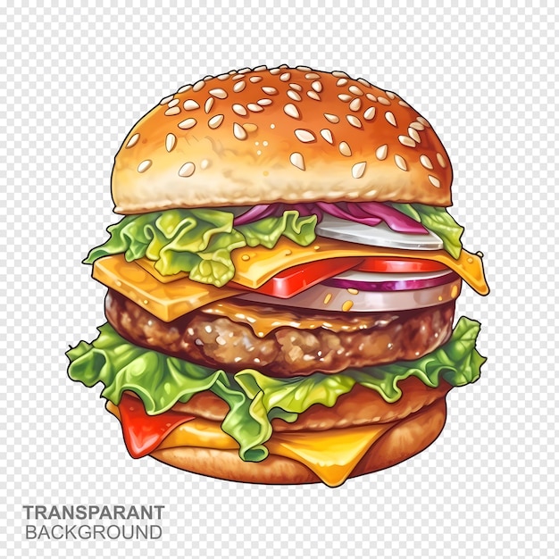 PSD un dibujo de una hamburguesa con una imagen de una hamburger en él