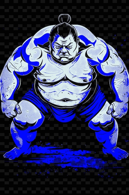 PSD un dibujo de un hombre con un cuerpo azul y un cuerpo azul con un cuerpo blue