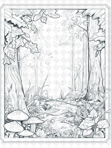 un dibujo de un hongo con una imagen de hongo en el fondo