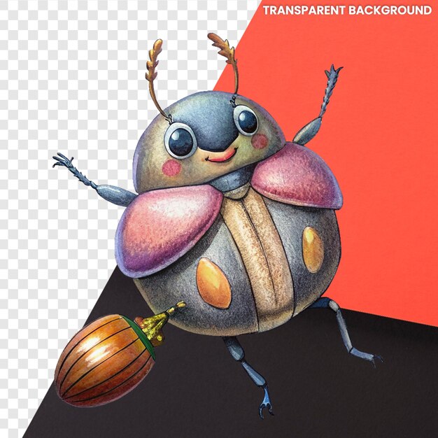 un dibujo de un insecto con un fondo rojo que dice insecto en él