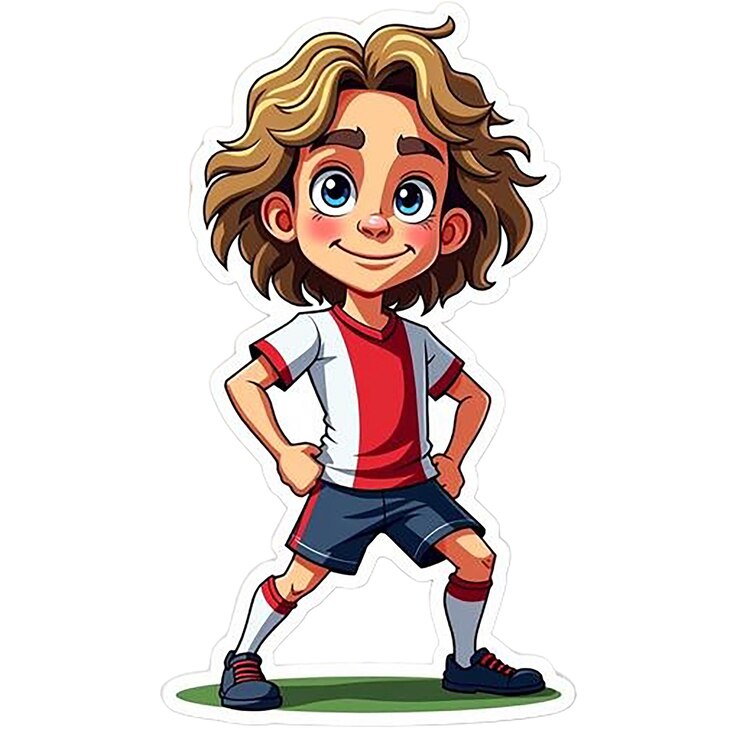 PSD un dibujo de un jugador de fútbol con una camiseta que dice fútbol