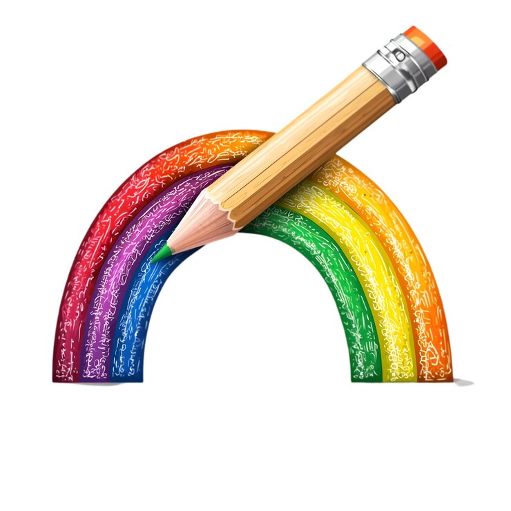 PSD dibujo con lápiz de arco iris